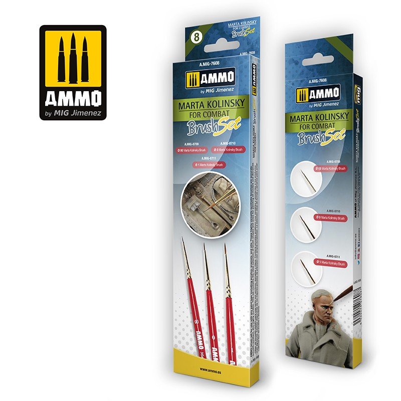Munitions de Mig Jimenez 7608 Marta Kolinsky pour ensemble de pinceaux de combat