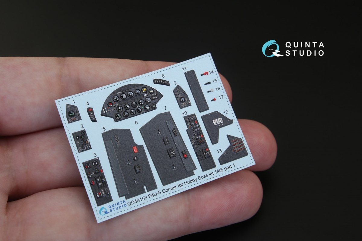 Intérieur imprimé en 3D et coloré sur papier décalcomanie Quinta Studio QD48153 F4U-5 (pour maquette Hobby Boss) 1/48 – image 2