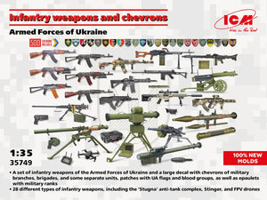 ICM 35749 Armes d&amp;#39;infanterie et chevrons Forces armées d&amp;#39;Ukraine 1/35