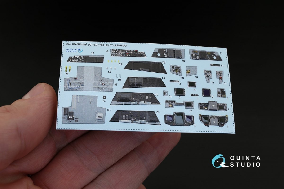 Intérieur imprimé en 3D et coloré sur papier décalcomanie pour F/A-18F tardif / EA-18G (fourni par Quinta Studio QD48051, pour maquette Hasegawa) au 1/48  – immagine 6