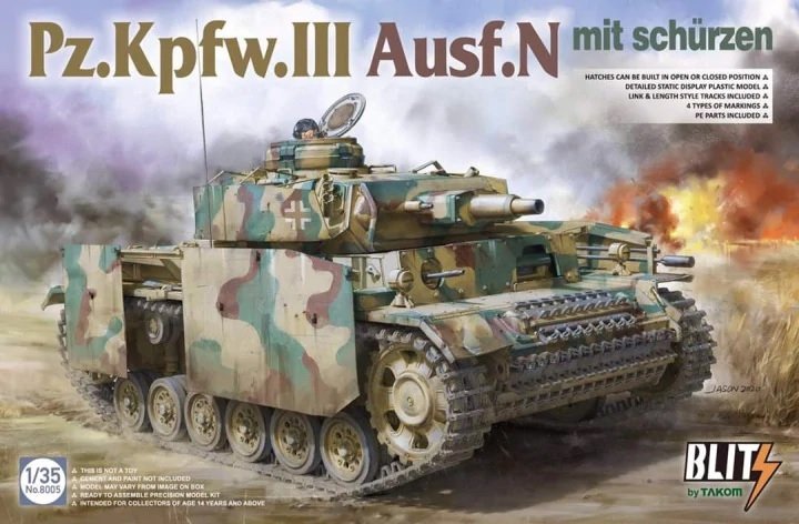 Takom 8005 Pz.Kpfw.III Ausf.N avec schürzen 1/35