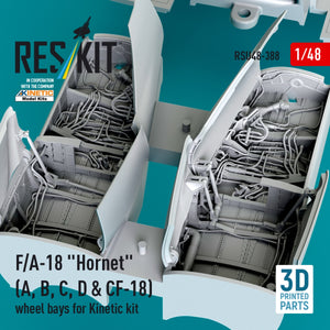RESKIT RSU48-0388 F/A-18 &amp;quot;Hornet&amp;quot; (A, B, C, D &amp;amp; CF-18) wheel bays for Kinetic kit (3D printed) 1/48 – zdjęcie 3