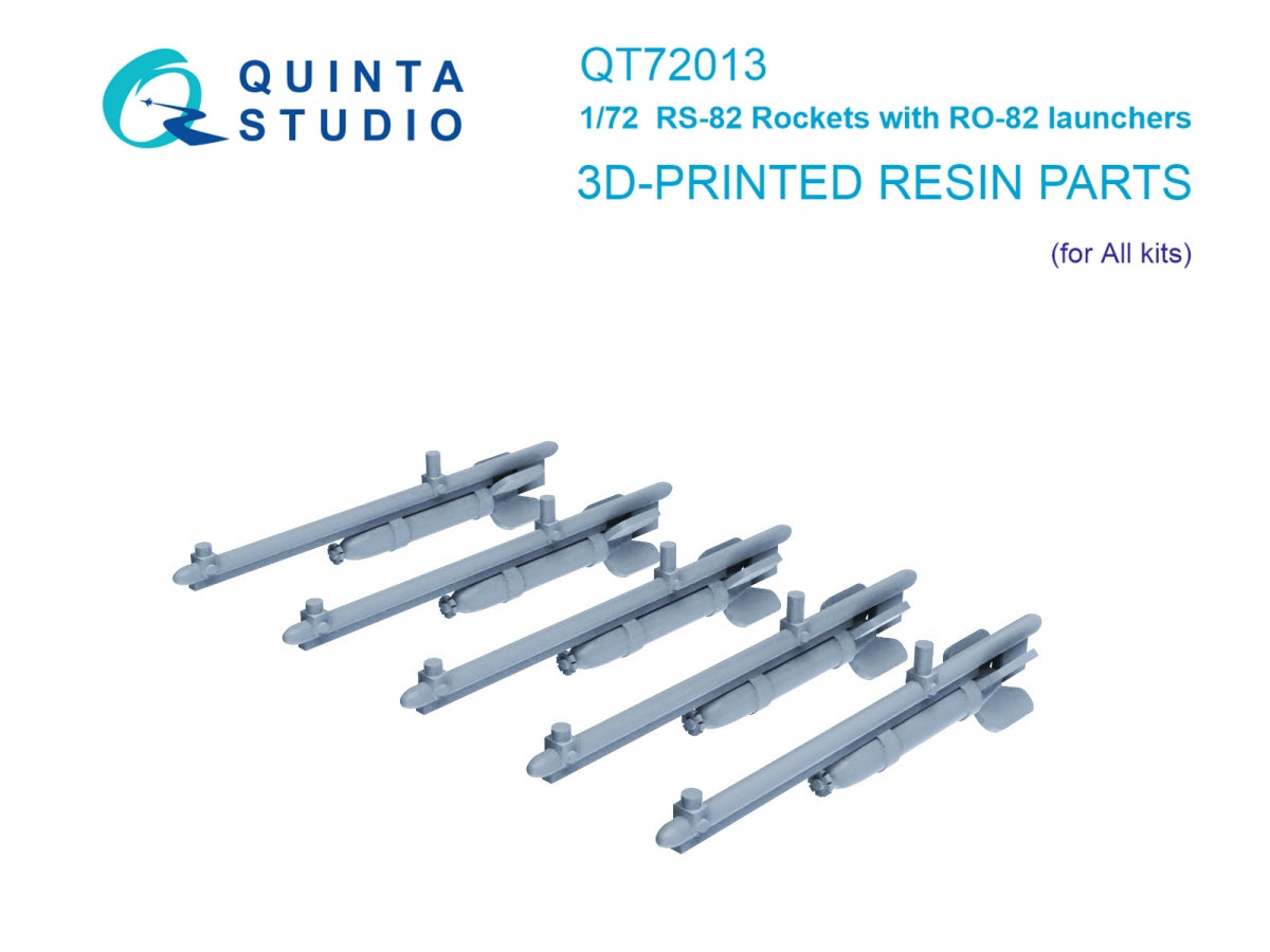 Quinta Studio QT72013 Roquettes RS-82 avec lanceurs RO-82, 10 pièces (tous kits) 1/72