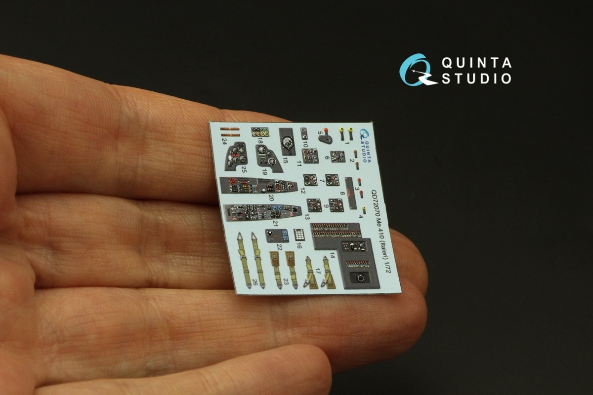 Intérieur imprimé en 3D et coloré sur papier décalcomanie Quinta Studio QD72070 Me 410 (Italeri) à l&amp;#39;échelle 1/72 – Bild 7