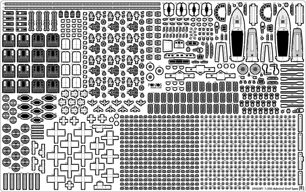 Pontos 35033F1 ADMIRAL GRAF SPEE 1939 Kit de détails 1/350 – immagine 11