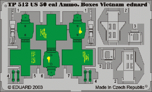 Boîtes de munitions Eduard TP512 US Cal. 0.50, Vietnam, échelle 1/35