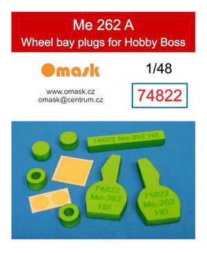 Bouchons de puits de train d&amp;#39;atterrissage Omask 74822 Me-262 (pour Hobby Boss) 1/48