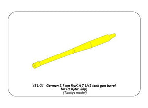 Canon de char allemand Aber 48L-31 de 3,7 cm KwK A 7 L/42 pour Pz.Kpfw. 38(t) (1/48) – immagine 9