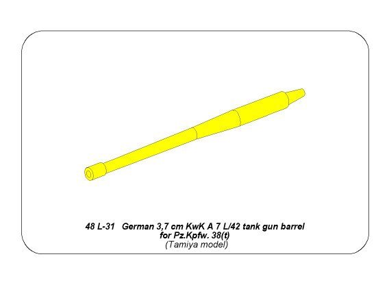 Canon de char allemand Aber 48L-31 de 3,7 cm KwK A 7 L/42 pour Pz.Kpfw. 38(t) (1/48) – immagine 9