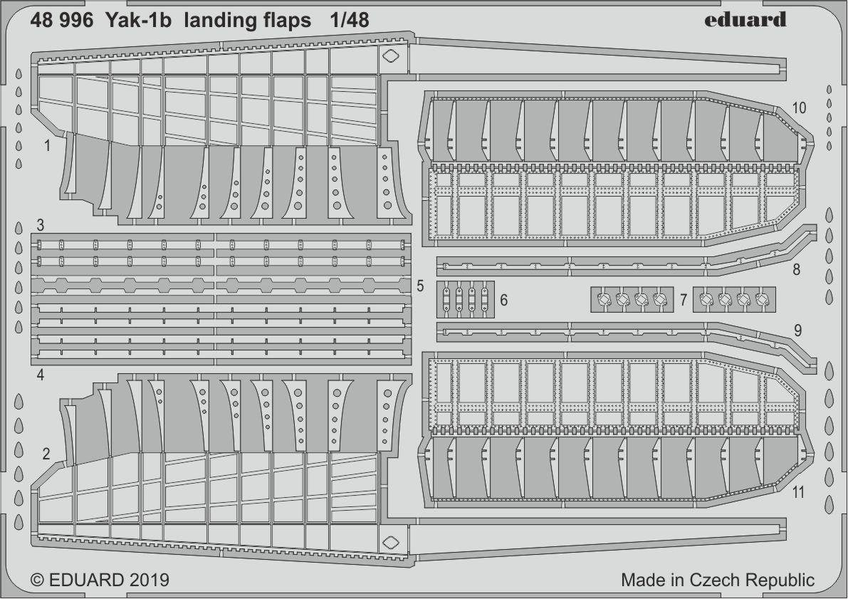 Eduard 48996 Volets d&amp;#39;atterrissage Yak-1b ZVEZDA 1/48