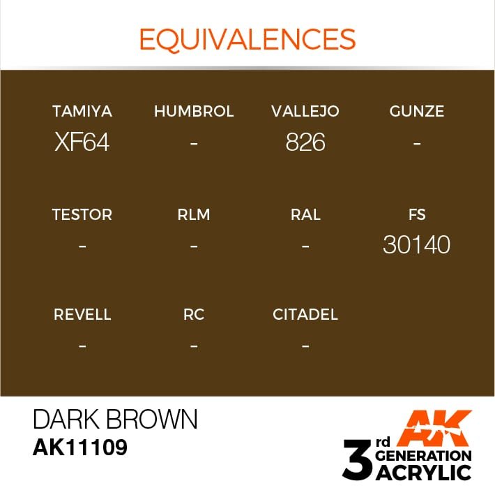 AK Interactive AK11109 MARRON FONCÉ – STANDARD 17 ml – imagen 3