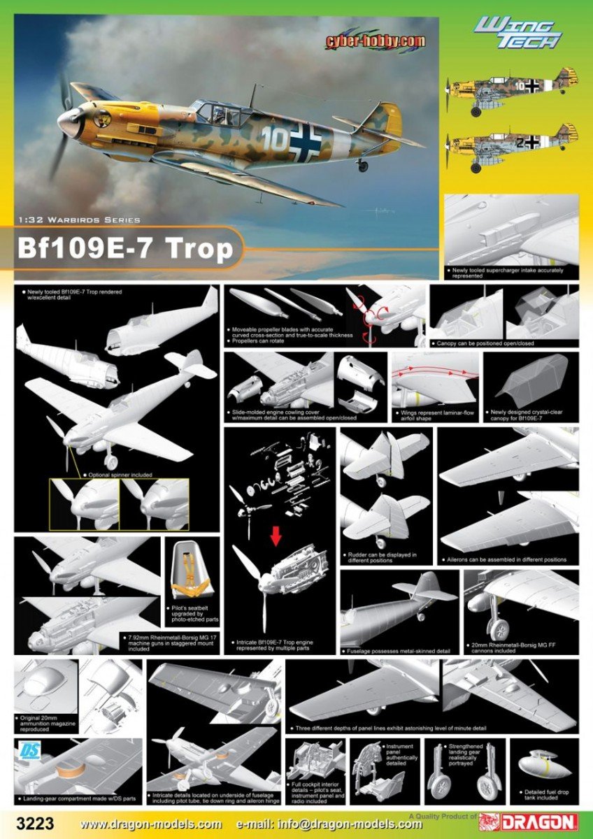 Cyber ​​​​Hobby 3223 Bf109E-7 Trop (1/32) – image 2