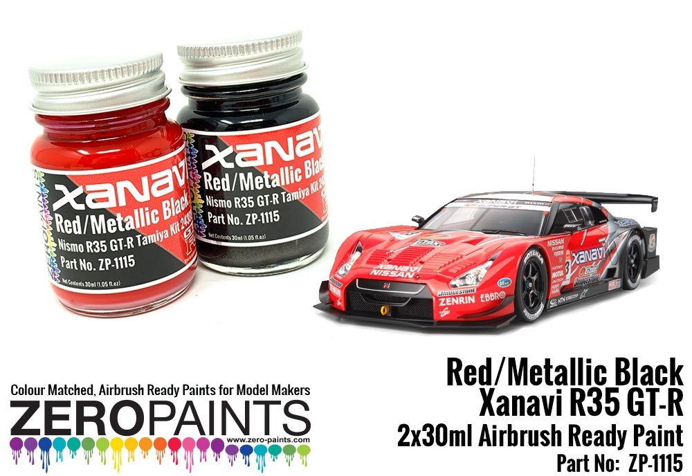 Kit de peinture Zero Paints ZP-1115 Xanavi/Motul Nismo GT-R (R35) Rouge/Noir métallisé, 2 x 30 ml – image 4