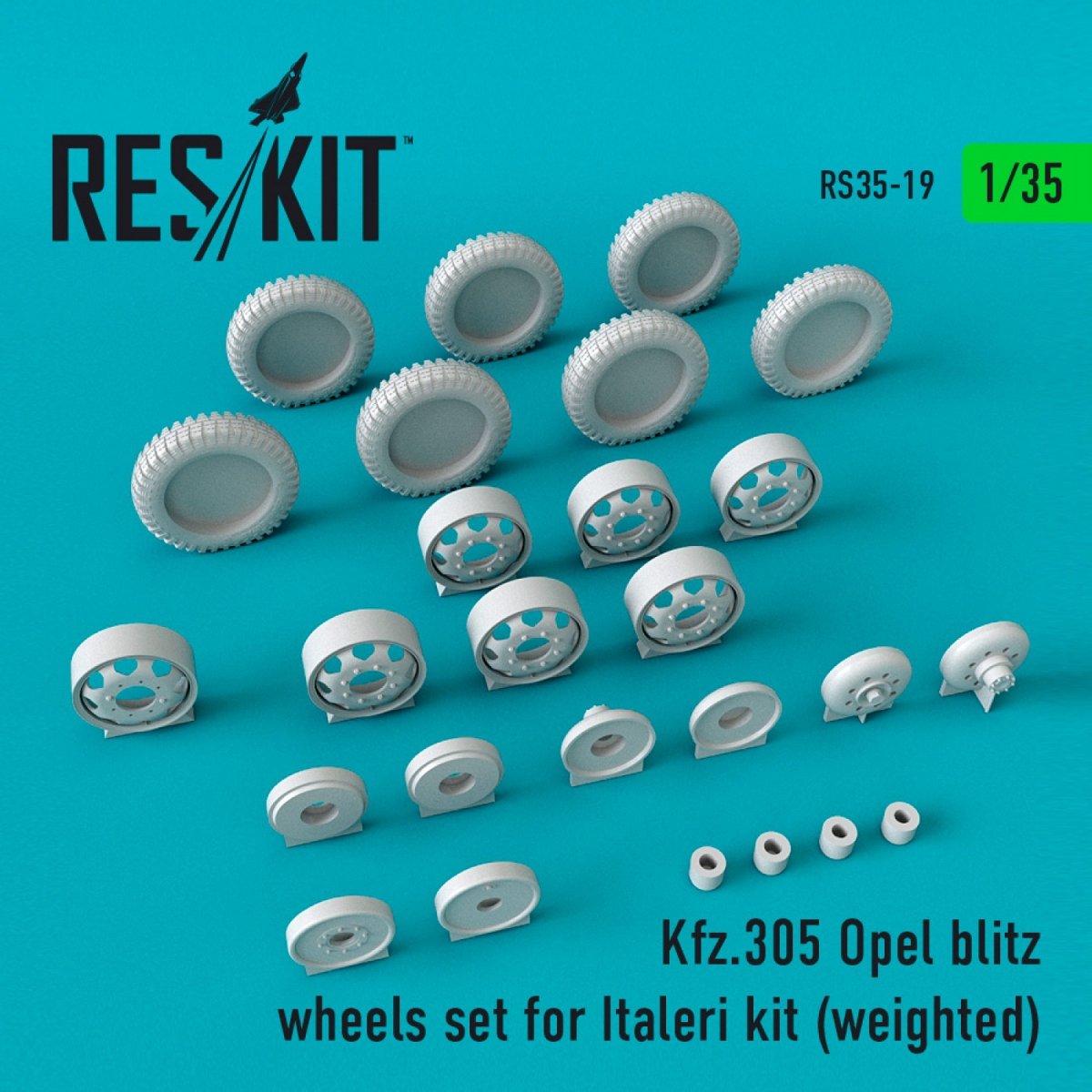 RESKIT RS35-0019 KFZ.305 JEU DE ROUES OPEL BLITZ POUR MAQUETTE ITALERI (LESTÉ) 1/35