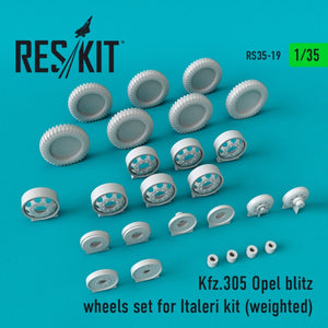RESKIT RS35-0019 KFZ.305 JEU DE ROUES OPEL BLITZ POUR MAQUETTE ITALERI (LESTÉ) 1/35