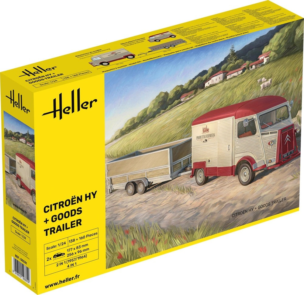 Heller 50331 Citroën HY + Remorque de marchandises 1/24