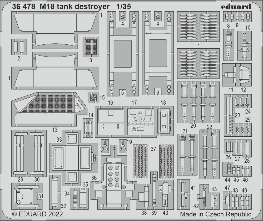 Chasseur de chars Eduard 36478 M18 TAMIYA 1/35