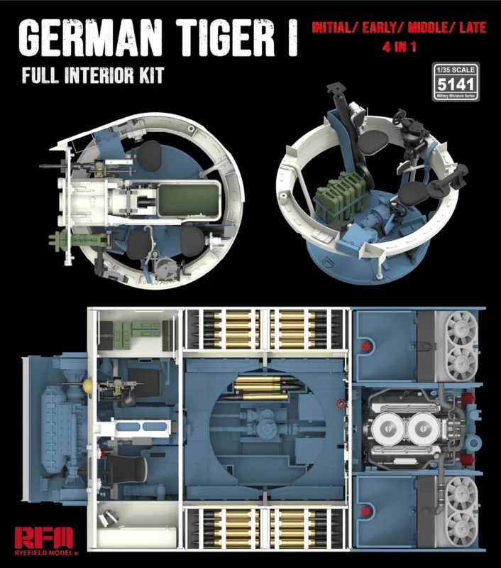 Rye Field Model 5141 Tiger I Full interior kit: Initial/ Early/ Mid/ Late 1/35 – zdjęcie 2