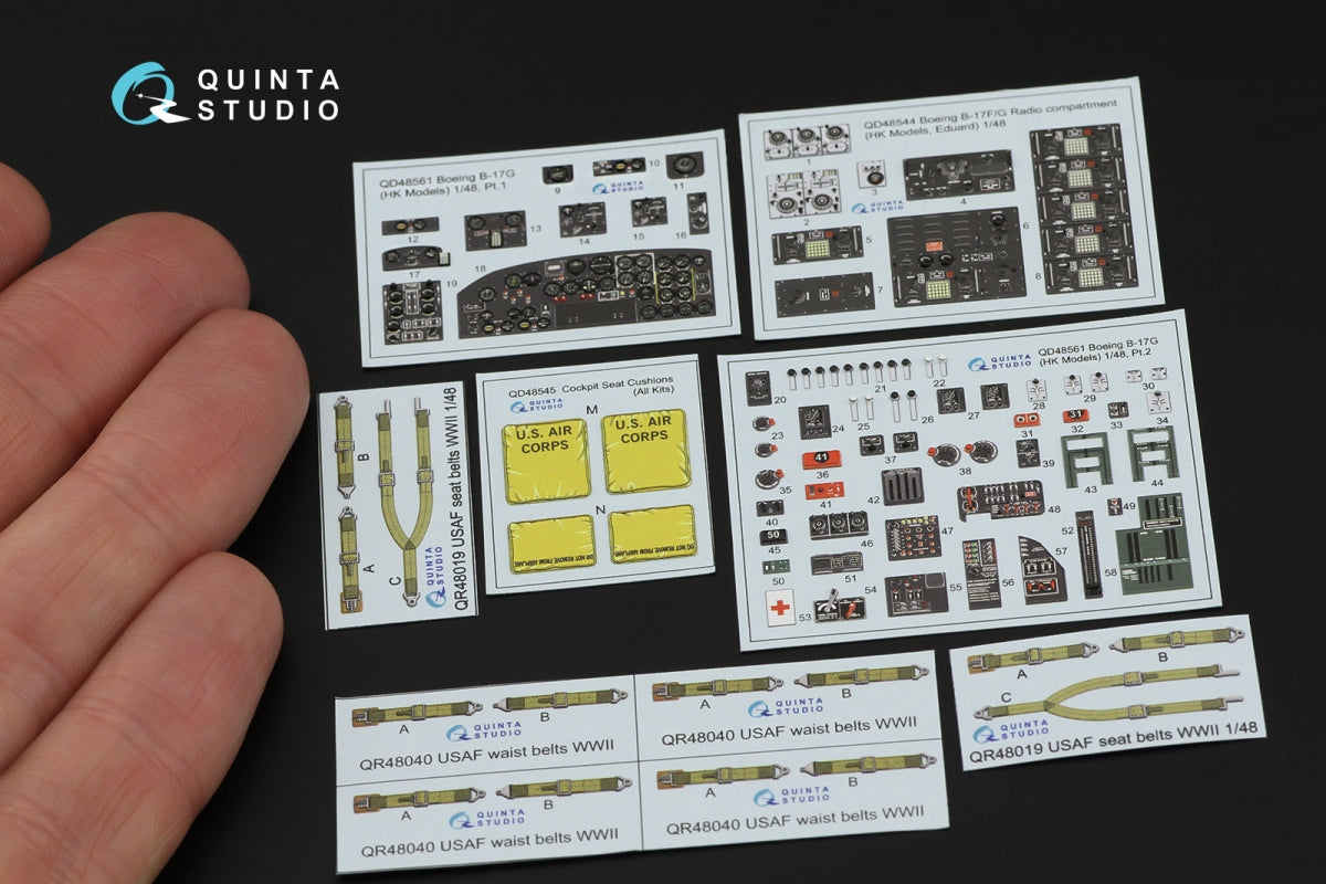 Intérieur imprimé en 3D et coloré sur papier décalcomanie pour Boeing B-17G (Question QD48561 de Quinta Studio, HK Models), échelle 1/48 – image 2