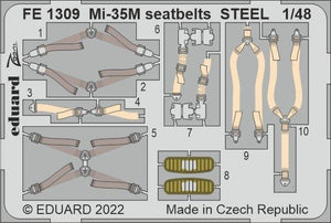 Ceintures de sécurité Eduard FE1309 Mi-35M en acier ZVEZDA 1/48