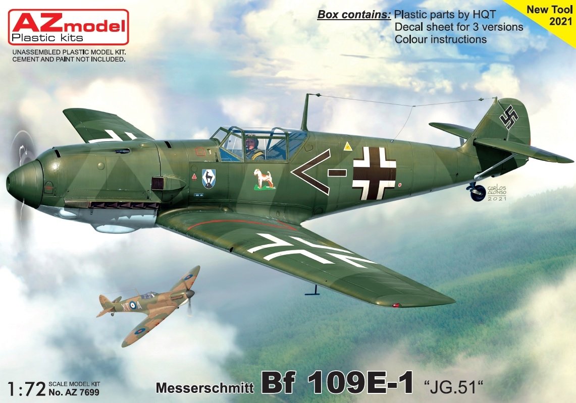 AZ Modèle AZ7699 Bf 109E-1 "JG.51" 1/72