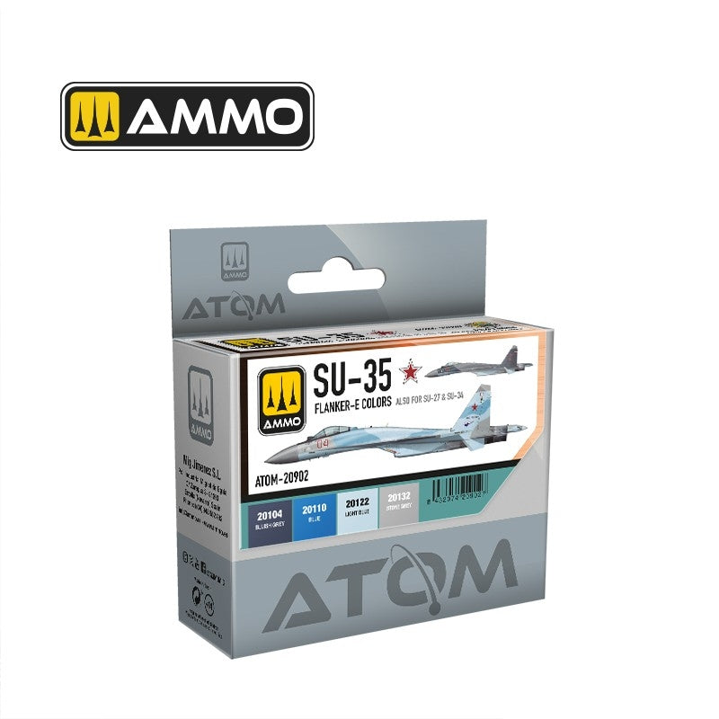 AMMO by Mig Jimenez 20902 ATOM SU-35 FLANKER-E Coffret de couleurs (également compatible avec les SU-27 et SU-34) 4 x 20 ml