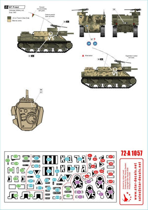 Star Decals 72-A1057 Véhicules blindés israéliens n° 2. Centurion Mk V 105 mm et M7 Priest 105 mm 1/72 – immagine 2