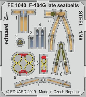 Eduard FE1040 F-104G ceintures de sécurité tardives MAQUETTE EN ACIER 1/48 KINETIC