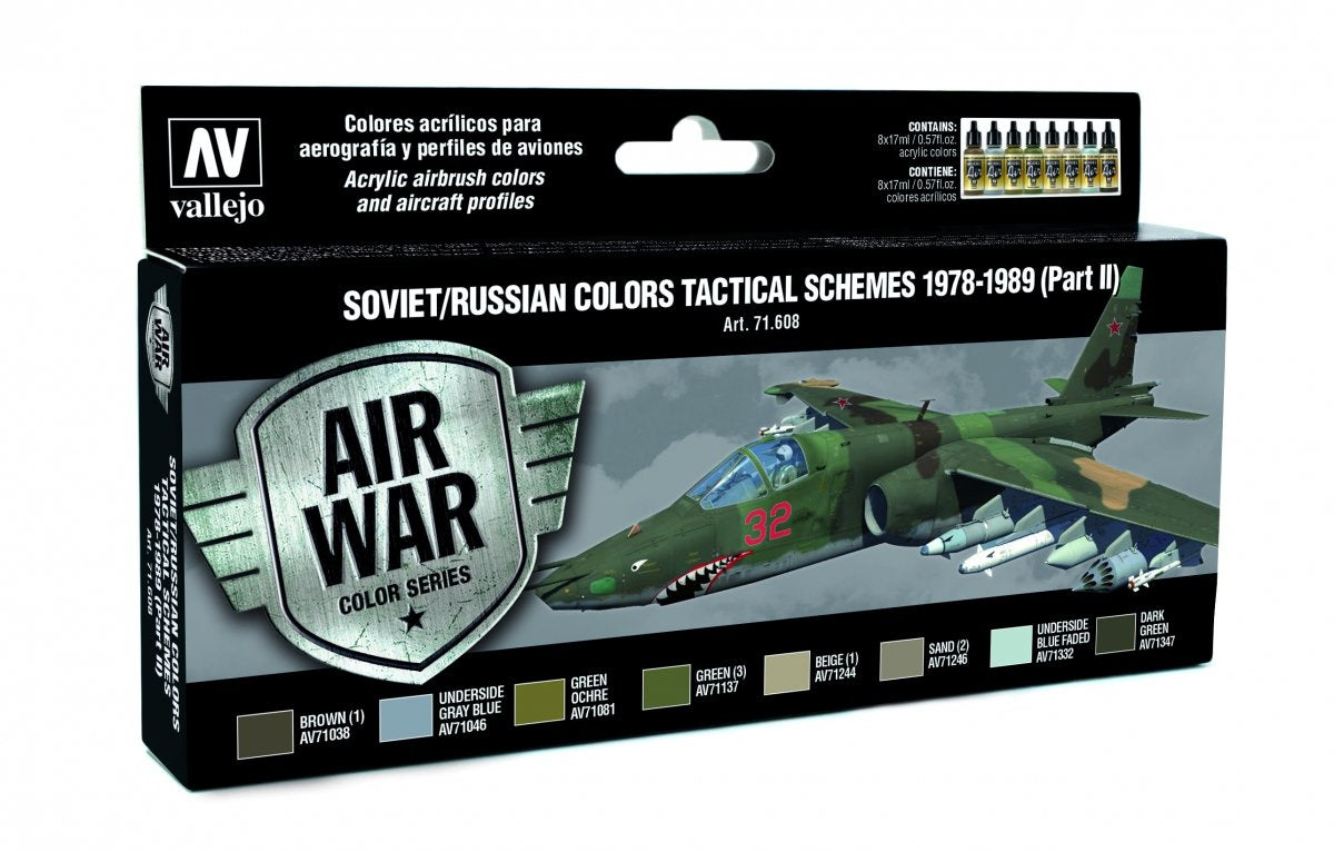 Vallejo 71608 Couleurs soviétiques/russes Schémas tactiques 1978-1989 (Partie II) 8 x 17 ml