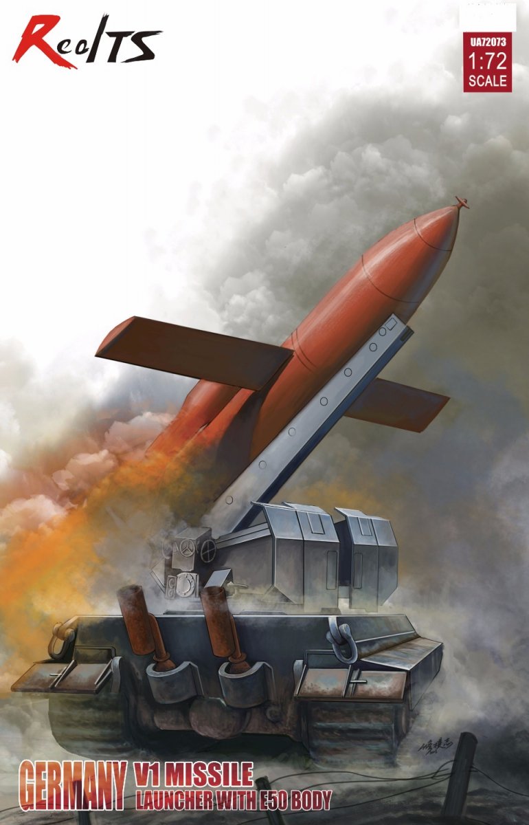Modelcollect UA72073 LANCE-MISSILES ALLEMAND V1 AVEC BOÎTE E50 1/72