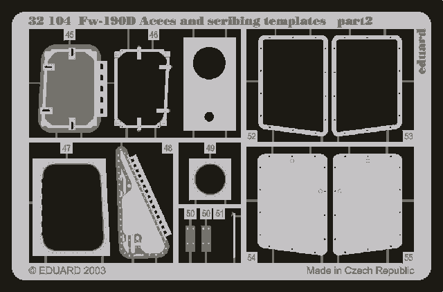 Gabarits d&amp;#39;accès et de gravure Eduard 32104 Fw 190D 1/32 HASEGAWA – image 2