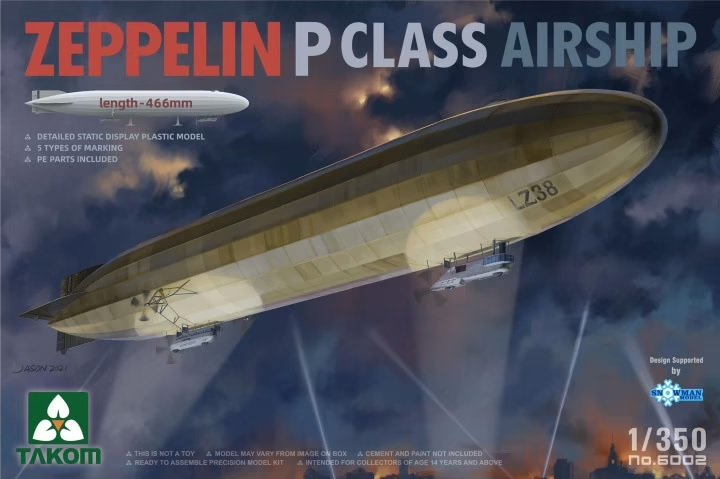 Takom 6002 Zeppelin Classe P Dirigeable 1/350