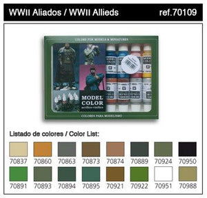 Vallejo Alliés Seconde Guerre mondiale (jeu de 16 couleurs) (70109)