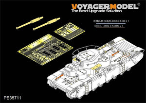 Maquette Voyager PE35711 Char lourd russe T-35 de la Seconde Guerre mondiale (canon inclus) (Pour HobbyBoss 83841) 1/35