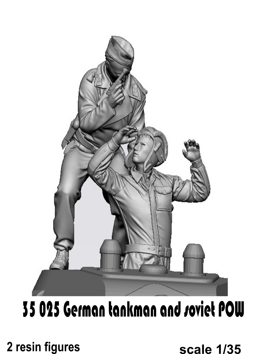 Glowel Miniatures 35025 Tankiste allemand et prisonnier de guerre soviétique 1/35