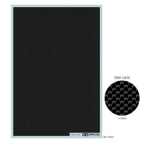 Décalcomanies Tamiya 12679 à motif carbone (tissage uni / fin) 1/24