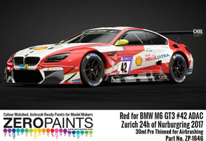 Peinture Zero Paints 1646 BMW M6 GT3 42 Zurich 24h du Nürburgring 2017 Rouge 30 ml