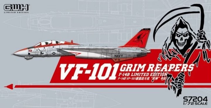 Maquette Great Wall Hobby S7204 F-14B Tomcat - VF-101 Grim Reapers - Édition limitée 1/72