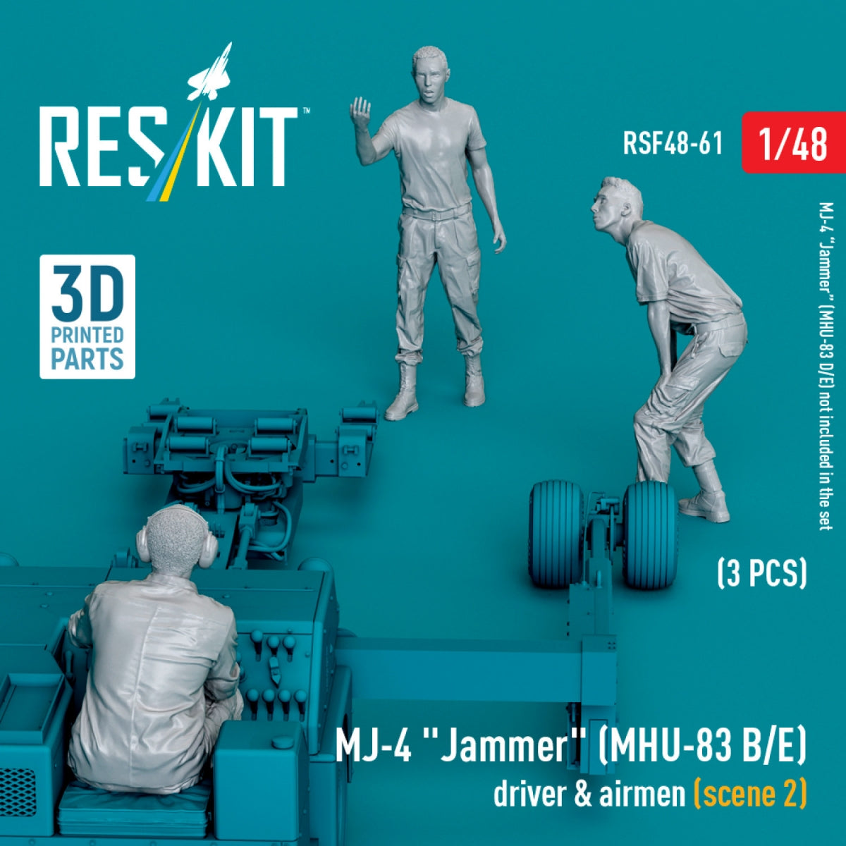 RESKIT RSF48-0061 MJ-4 « Jammer » (MHU-83 B/E) pilote et aviateurs (scène 2) (3 pièces) (Impression 3D) 1/48