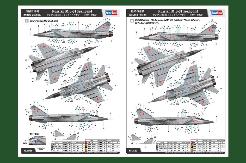 Hobby Boss 81753 MiG-31 Foxhound russe 1/48 – image 2