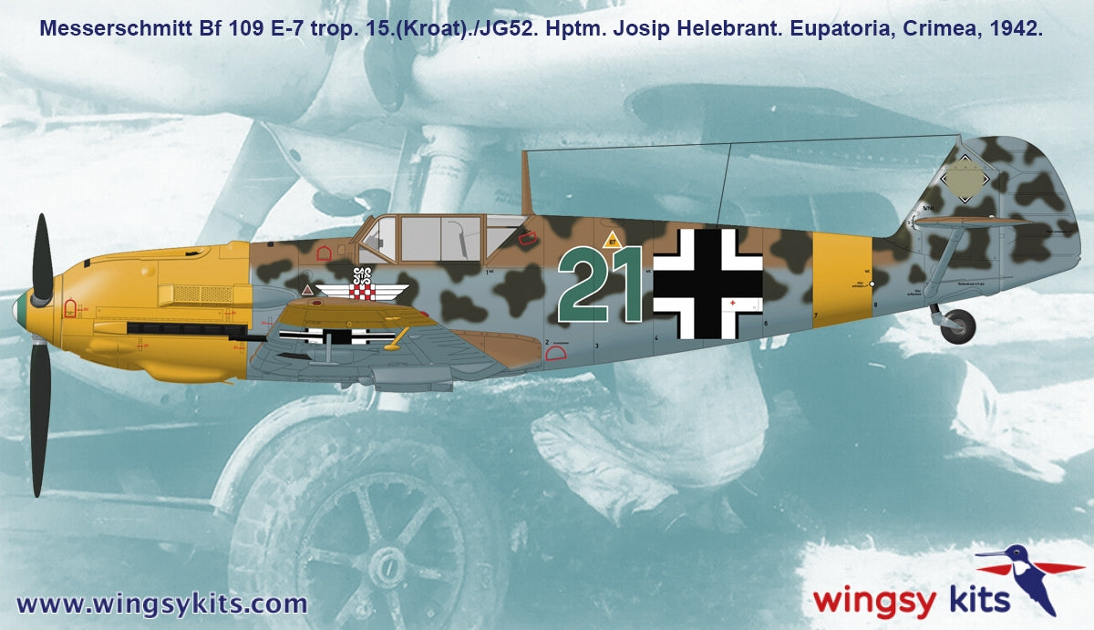 Maquette Wingsy D5-11 Chasseur allemand de la Seconde Guerre mondiale MESSERSCHMITT Bf 109 E-7 1/48 – immagine 5