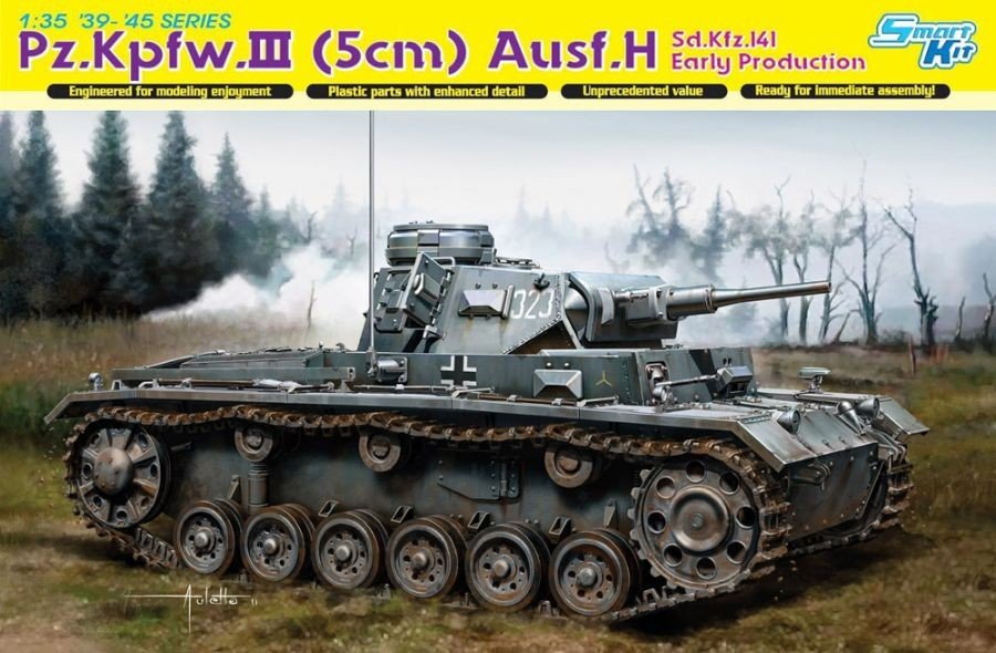 Dragon 6641 Pz.Kpfw.III (5 cm) Ausf.H Sd.Kfz.141 Première production (1/35) 