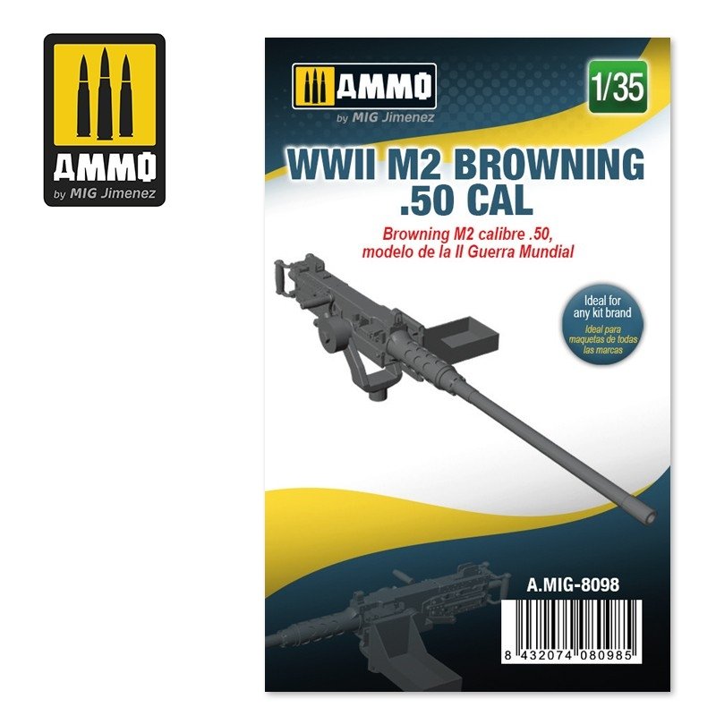 Munitions pour Mig 8098 WWII M2 Browning .50 cal 1/35 