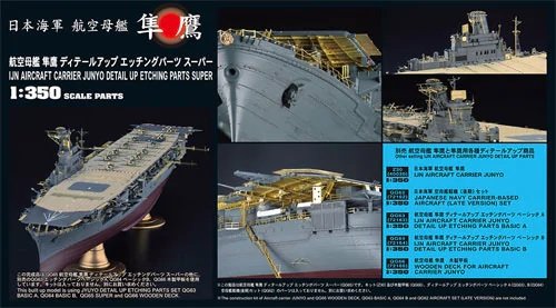 Hasegawa QG65 (72165) Porte-avions Junyo - Pièces photo-découpées détaillées au 1/350
