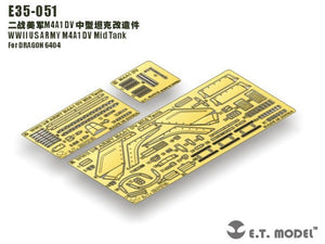 ET Model E35-051 WWII US ARMY M4A1 DV Mid Tank (Pour DRAGON 6404) (1/35)