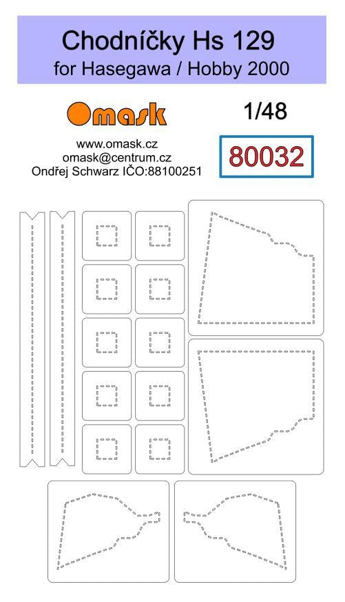 Omask 80032 Passerelles Hs 129 pour Hasegawa / Hobby 2000 1/48
