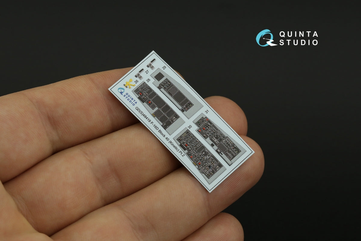 Intérieur imprimé en 3D et coloré pour le F-16D Block 40 de Quinta Studio (outil Kinetic 2022) (petite version) à l&amp;#39;échelle 1/48 – immagine 7