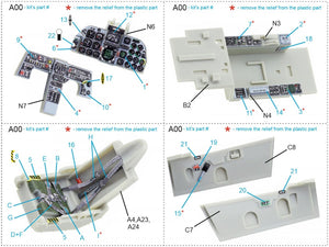 Intérieur imprimé en 3D et coloré sur papier décalcomanie Quinta Studio QD48211 F-5E-3 Tiger II (AFV Club) 1/48  – immagine 2