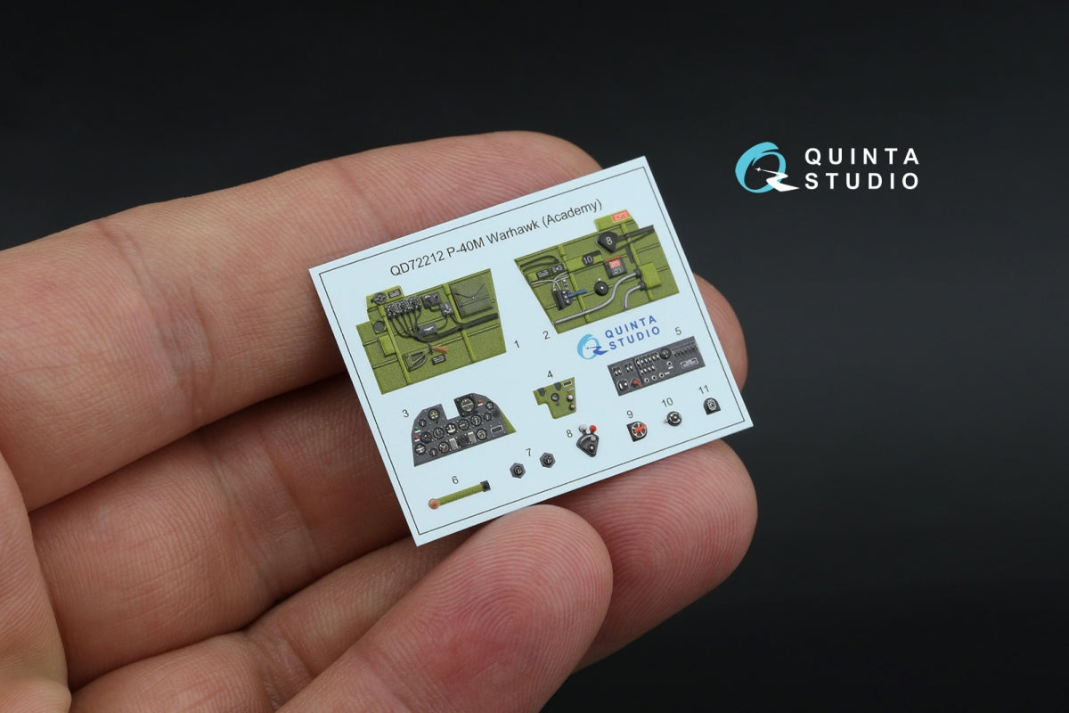 Quinta Studio QD+72212 P-40M Warhawk Intérieur imprimé en 3D et coloré sur papier décalcomanie (Academy) (avec pièces en résine imprimées en 3D) 1/72 – image 3