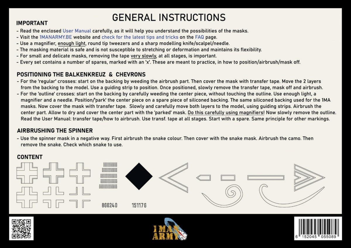 1 Man Army 48GEN523 Focke Wulf 190 A-Series Balkenkreuz Marquages ​​de queue 1/48 – image 2
